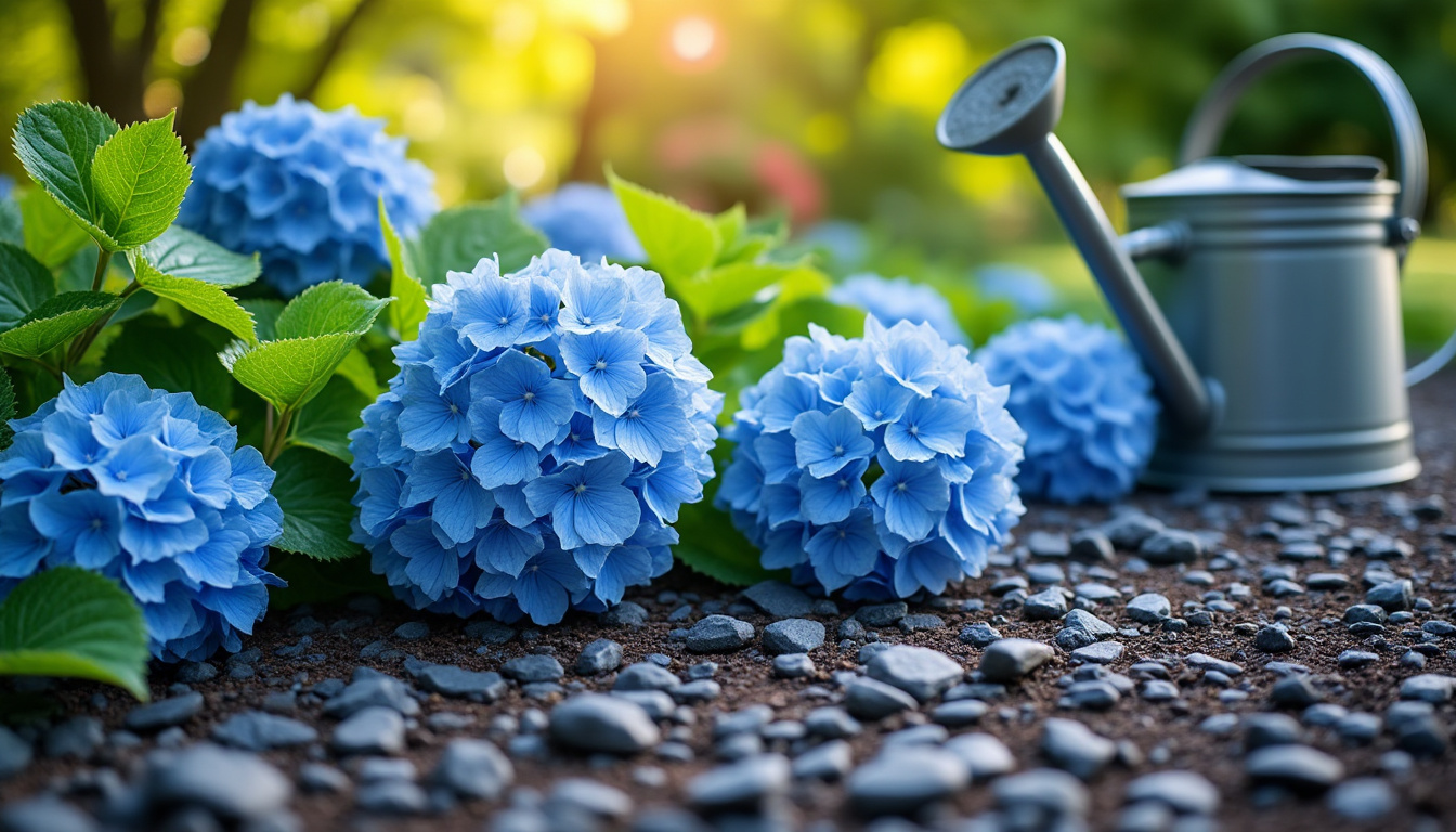 découvrez comment l'association d'une ardoise et d'hortensias bleus peut transformer la teinte de vos fleurs pour un jardin aux couleurs uniques et éclatantes.