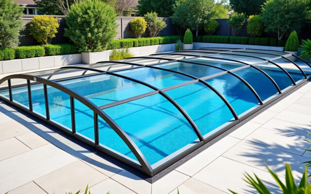 découvrez notre ensemble complet pour abri de piscine, la solution idéale pour protéger votre bassin facilement et en toute sécurité toute l'année.