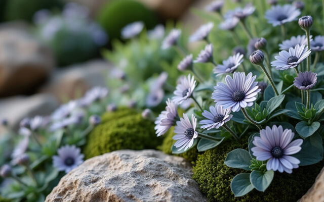 découvrez les trésors floraux des rocailles avec des plantes à fleurs aux teintes grises élégantes, parfaites pour sublimer vos jardins rocheux.