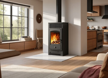 découvrez la cuisinière à bois mixte prestige archambaud e-200-m, d'une largeur de 200 cm, alliant convivialité et performance pour une cuisine chaleureuse et efficace.
