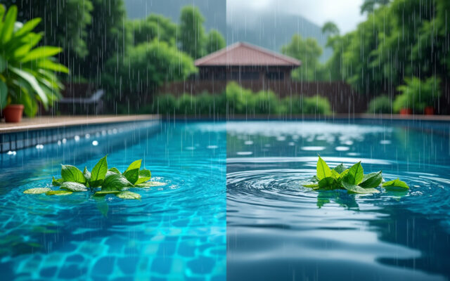découvrez comment l'eau de pluie influence votre piscine : avantages naturels et défis à surmonter pour une eau toujours propre et saine.