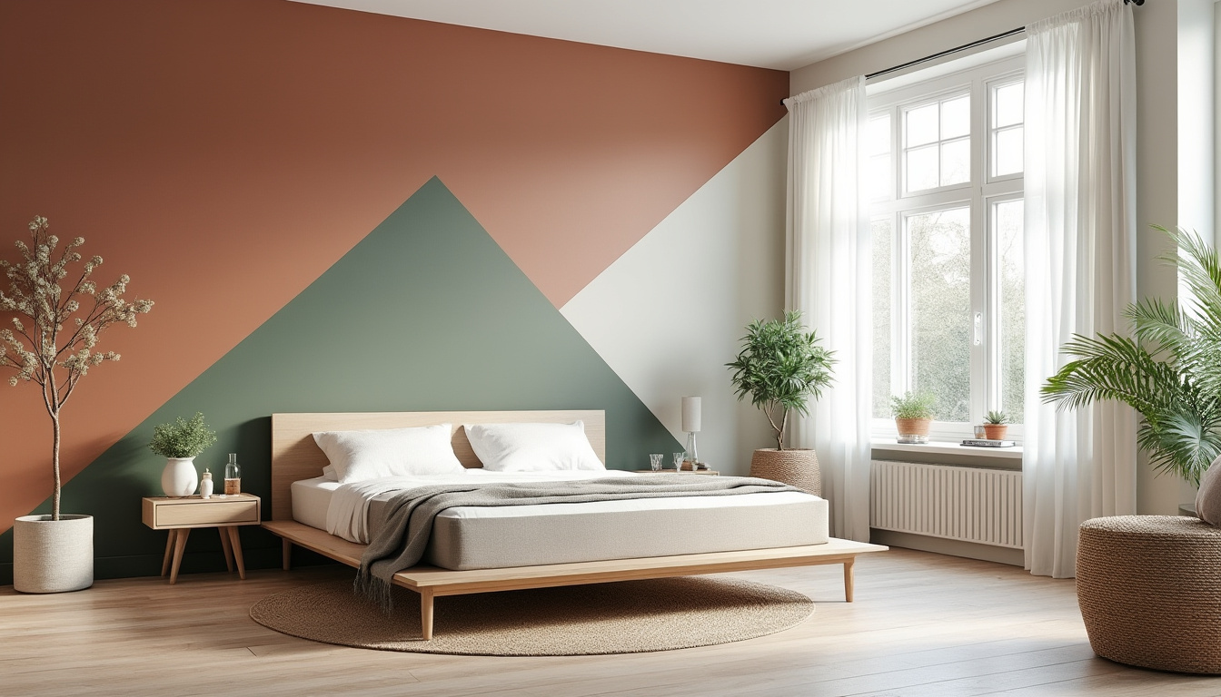 découvrez comment transformer votre chambre avec un mur géométrique grâce aux dernières tendances et astuces déco pour un style moderne et original.