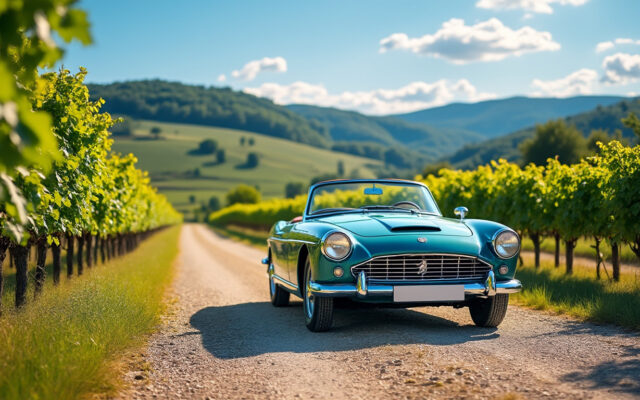 découvrez une élégante peugeot 302 cabriolet, un classique intemporel à admirer au cœur du magnifique beaujolais. parfait pour les amateurs d'automobiles vintage et de balades pittoresques.