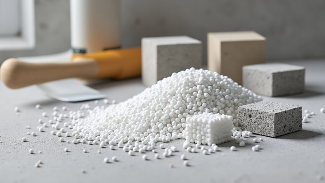 découvrez les billes de polystyrÚne 2-3 mm, légÚres et isolantes, idéales pour réaliser des chapes, mortiers et bétons thermo-acoustiques.