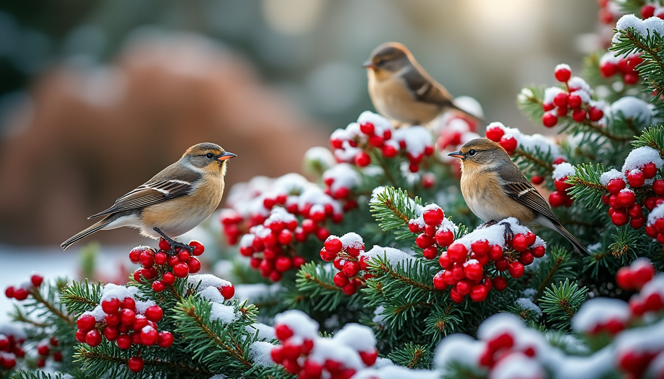 découvrez comment les couvre-sols à baies offrent un festin naturel aux oiseaux tout en apportant une touche de couleur et de vie à votre jardin en hiver.