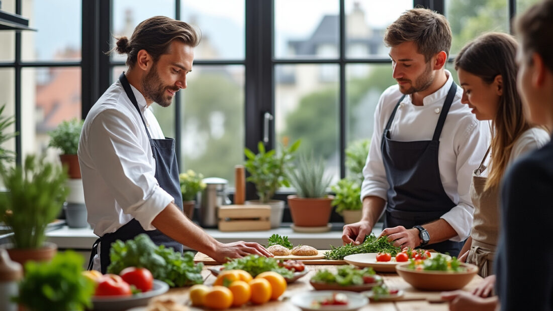 participez à un cours de cuisine unique à paris avec cyril lignac et découvrez ses secrets culinaires pour sublimer vos plats.