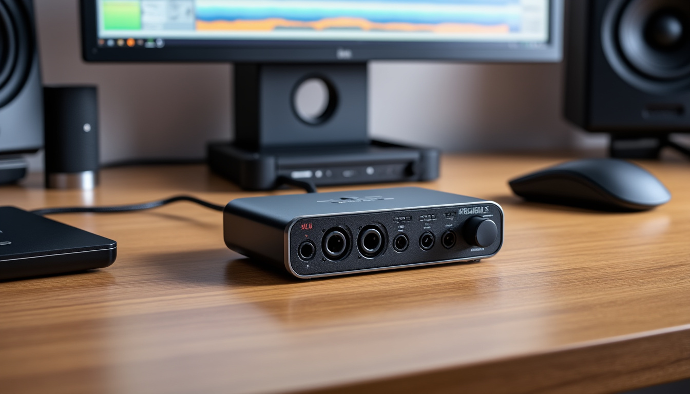 découvrez la focusrite scarlett solo 4e génération, une interface audio usb-c compacte avec 2 entrées et 2 sorties, offrant une qualité sonore exceptionnelle pour vos enregistrements professionnels.