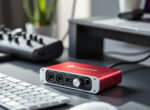 découvrez la focusrite scarlett solo 4e génération, une interface audio usb-c compacte avec 2 entrées et 2 sorties, offrant une qualité sonore exceptionnelle pour vos enregistrements professionnels et home studio.