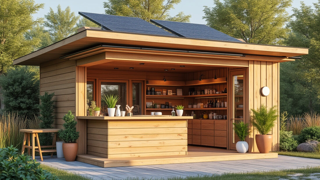 découvrez le kiosque en bois, un espace de vente chaleureux et durable qui allie charme naturel, fonctionnalité et qualité.