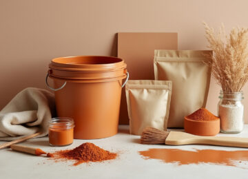 réalisez une peinture naturelle couleur sienne avec ce kit complet à la farine, idéal pour couvrir jusqu’à 15 m².