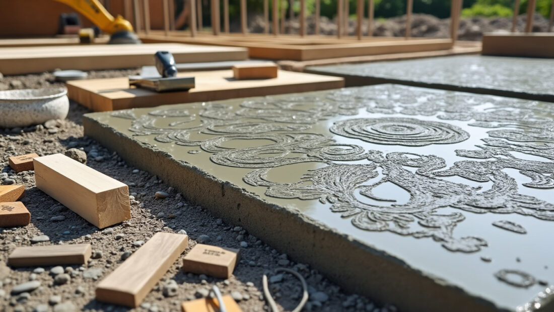 kit complet de béton imprimé pour décorer et protéger vos surfaces fraîches, idéal pour couvrir de 25 à 100 m² avec qualité et facilité.