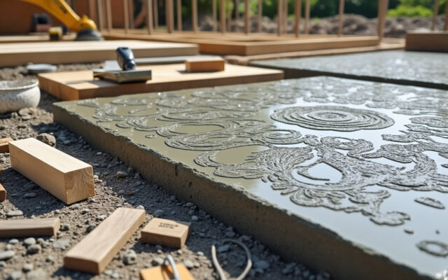 kit complet de béton imprimé pour décorer et protéger vos surfaces fraîches, idéal pour couvrir de 25 à 100 m² avec qualité et facilité.